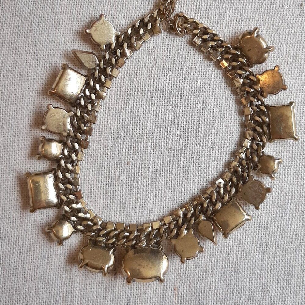 LOFT Faux Precious Gemstone Chunky Chain Statement 19" Necklace - Picture 8 of 10